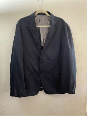 Andrew Fezza Black Men's Sport Coat Blazer 100% cotton half lining 44R
